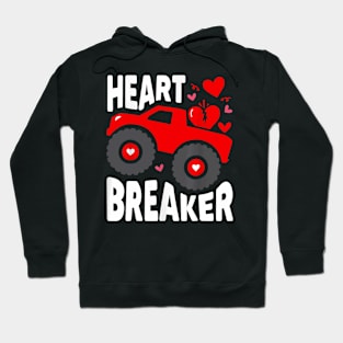 Heart Breaker Monster Truck Toddler Boys Girl Valentines Day Hoodie
